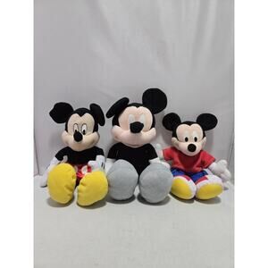 Lot of 3- Mickey Mouse Plush Toys Disney #H33h
